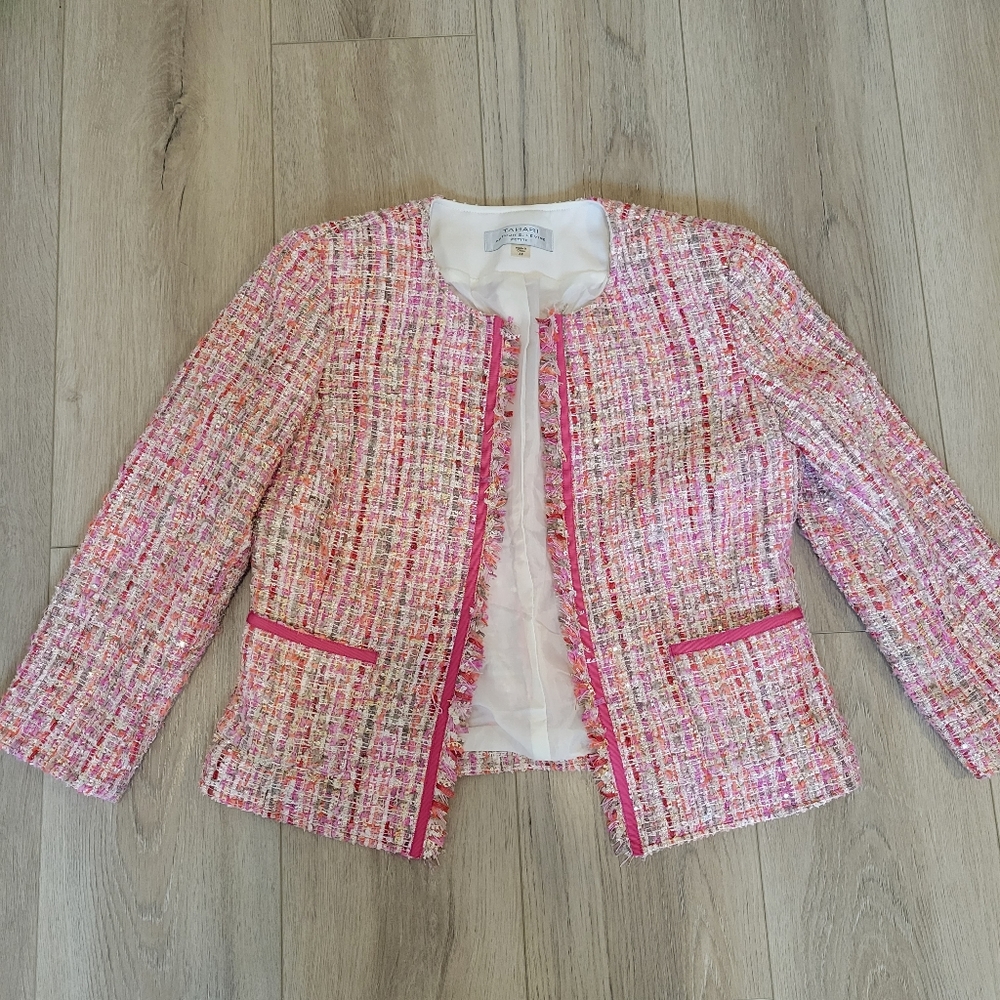 Tahari Pink & Gold Blazer